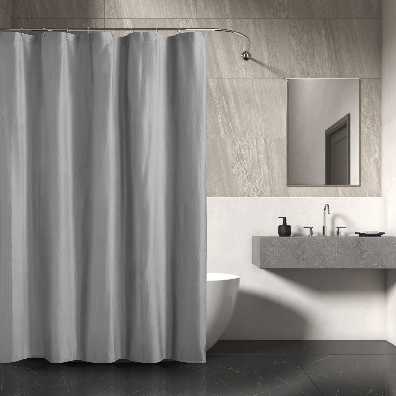 Valencia Silver Shower Curtain by Oscar & Oliver Paul's Home Fashions