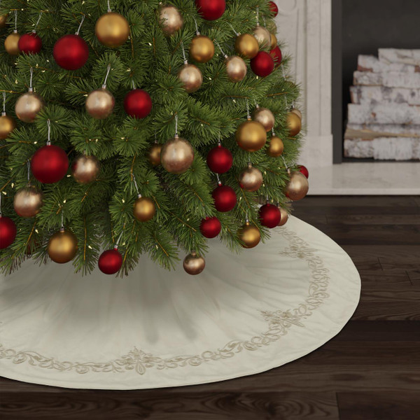 Noelle Winter White Christmas Tree Skirt - 193842141366