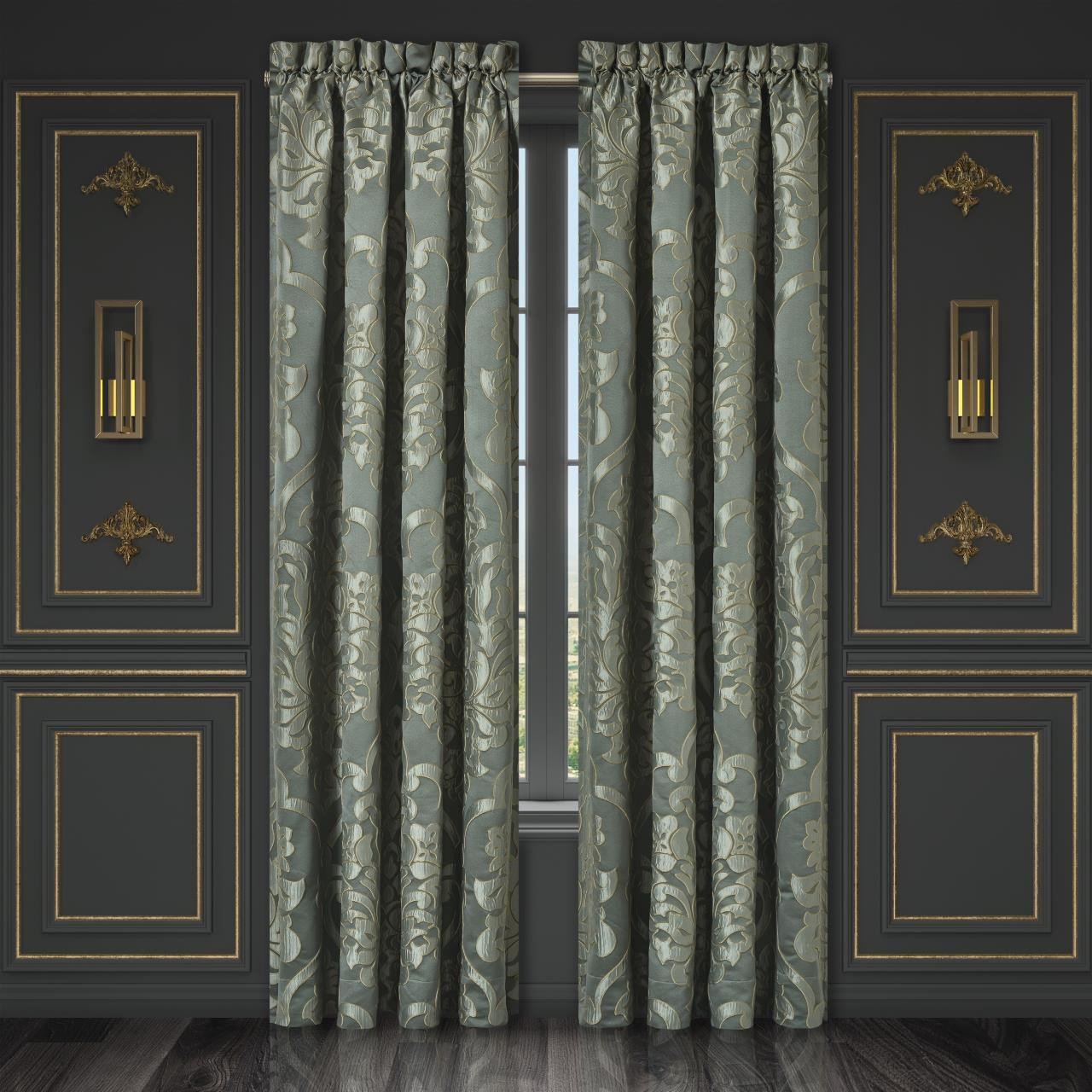 Santino Jade Curtain Pair by J Queen New York | Paul's Home Fashions
