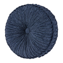 Weston Blue Tufted Round Decorative Pillow - 193842132029