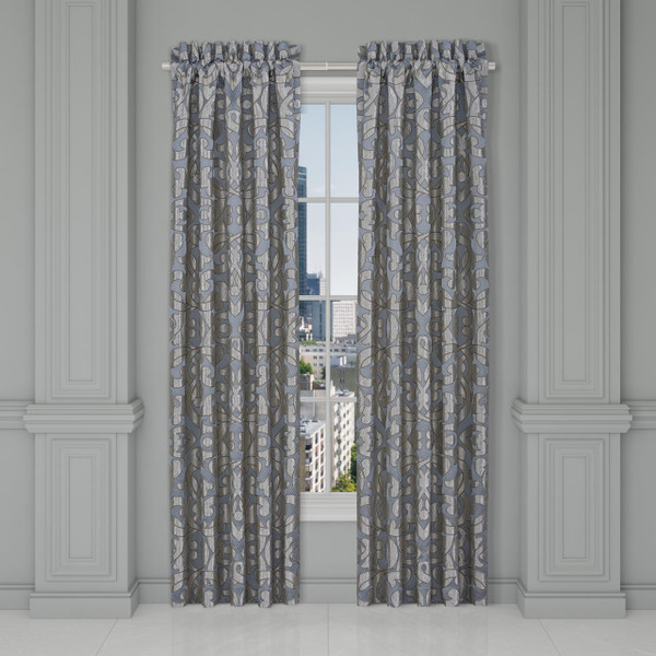Barocco Sterling Curtain Pair - 193842146996