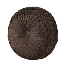 Cerino Chocolate Tufted Round Pillow - 193842147733