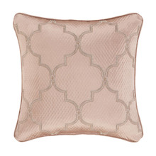 Rosewater Blush 18" Square Embellished Pillow - 193842147108