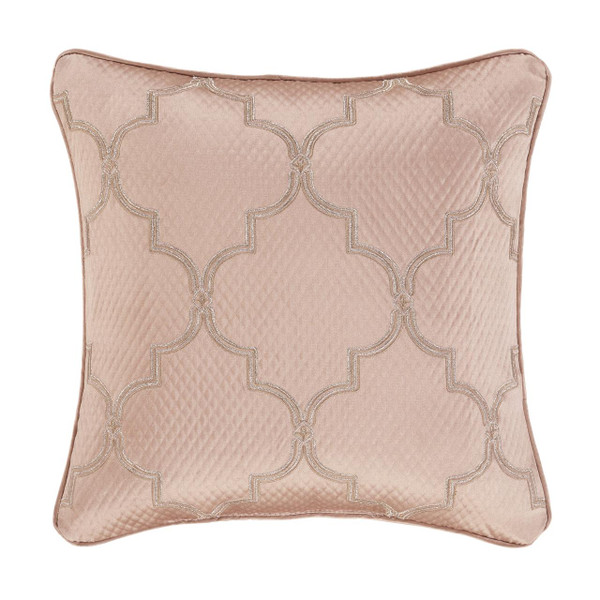 Rosewater Blush 18" Square Embellished Pillow - 193842147108
