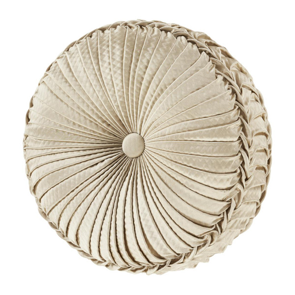Sezanne Champagne Tufted Round Pillow - 193842147320