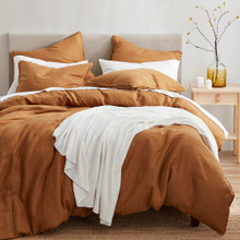 French Flax Linen Caramel Bedding Collection -