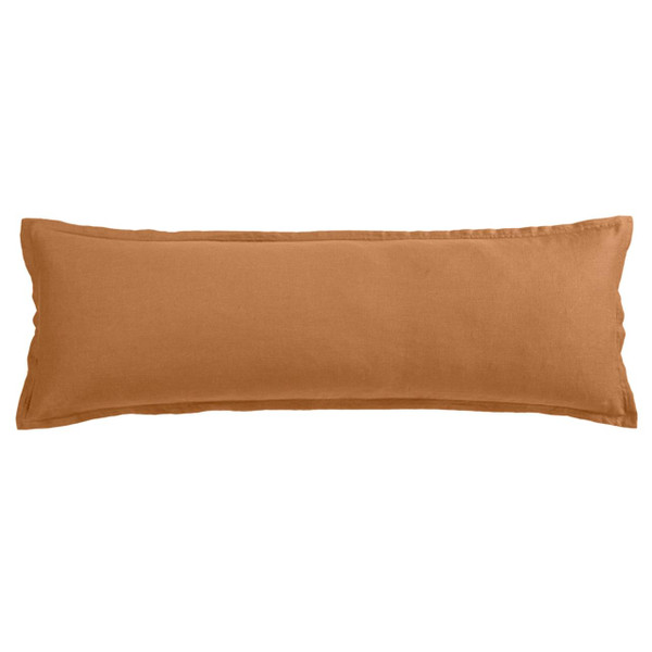 French Flax Linen Caramel Lumbar Pillow - 840118820318