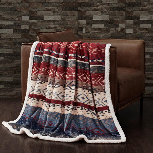 Home on the Range Aztec Campfire Sherpa Throw - 840118822459