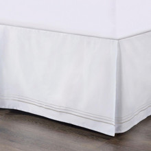 Embroidered Border White Bed Skirt - 840118813594