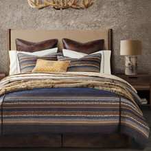 Estes Chenille Blue Comforter Set - 840118817868