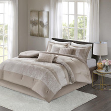 Ava 7 Piece Chenille Jacquard Comforter Set - 086569105110