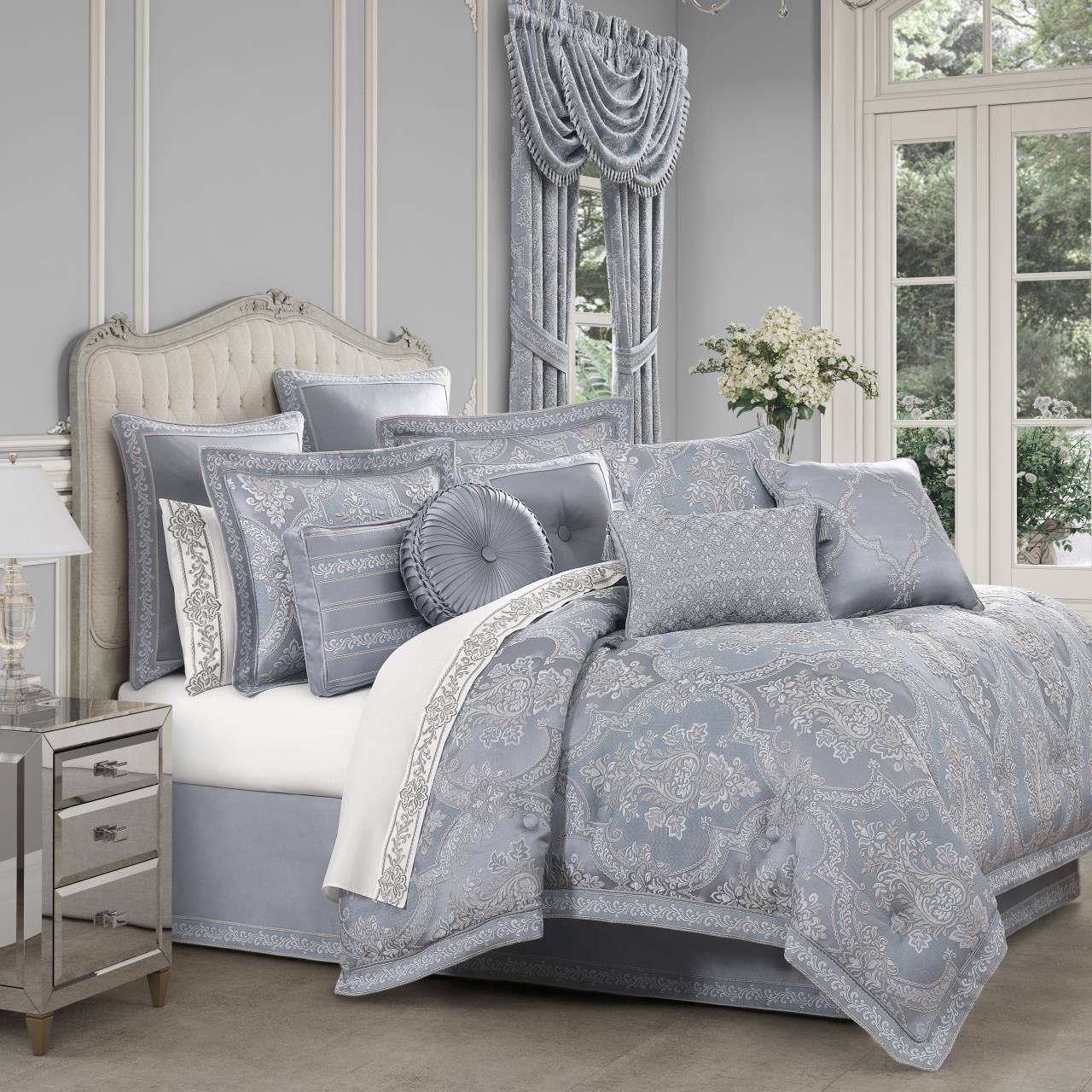 Sondra Powder Blue Comforter Set by J Queen New York | Paul's Home