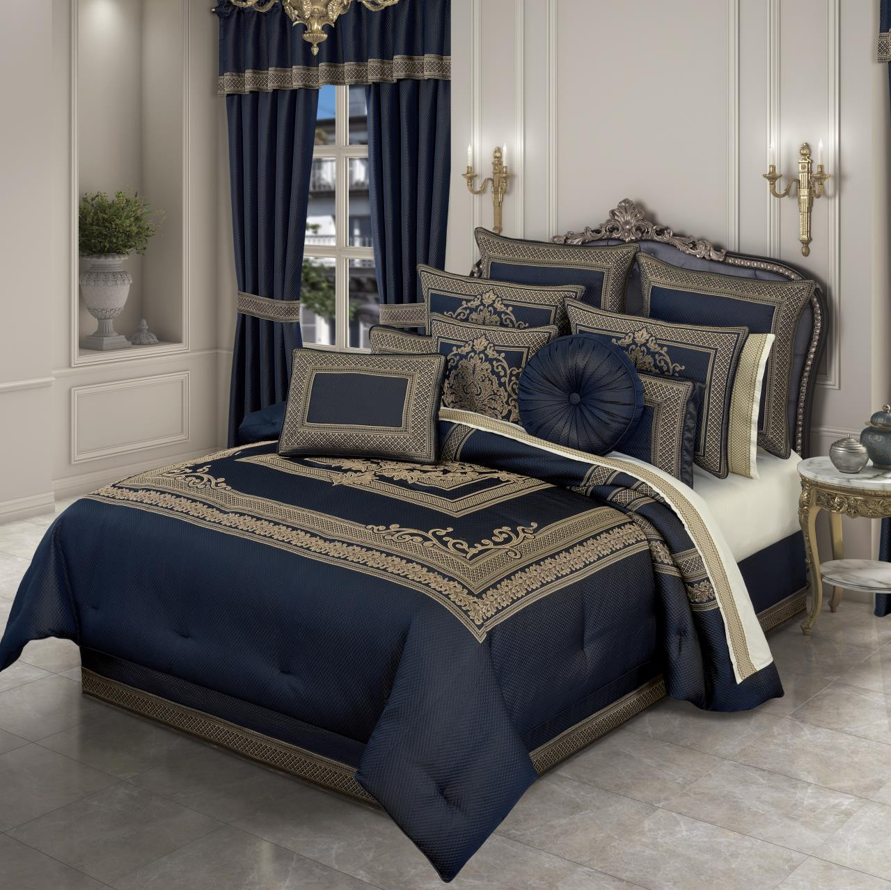 Excelsior Royal Blue Comforter Set by J Queen New York | Paul's