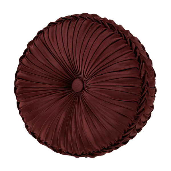 Renzo Crimson Tufted Round Pillow - 193842152003