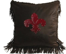 Cheyenne Red Fleur De Lis Pillow - 890830102223