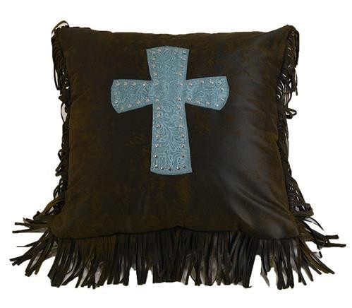 Cheyenne Turquoise Cross Pillow - 890830102032