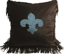 Cheyenne Turquoise Fleur De Lis Pillow - 890830102216