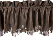 Faux Leather Fringed Valance - 890830095709