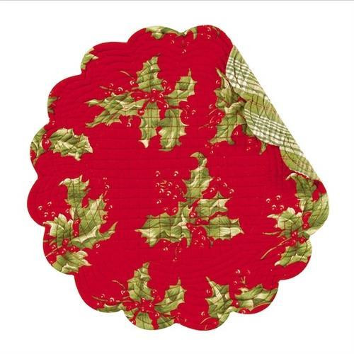 Holly Red Round Placemat - 164924572309