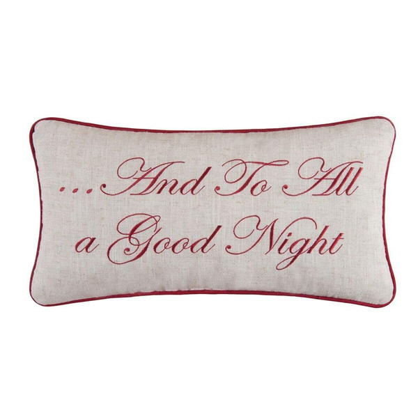 And To All a Good Night Embroidered Pillow - 164921420313