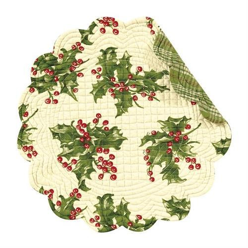 Holly Cream Round Placemat - 164924573221