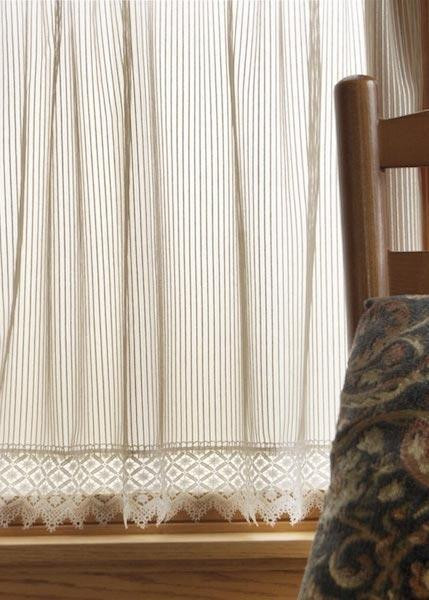 Chelsea Pin Stripe Lace Curtains -