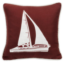 Red Sailboat Pillow - 813654023390