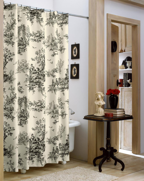 Bouvier Black Toile Shower Curtain - 13864100380