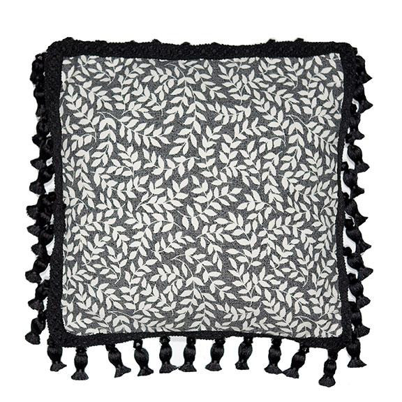 Bouvier Black Leaf Pillow - 13864100328