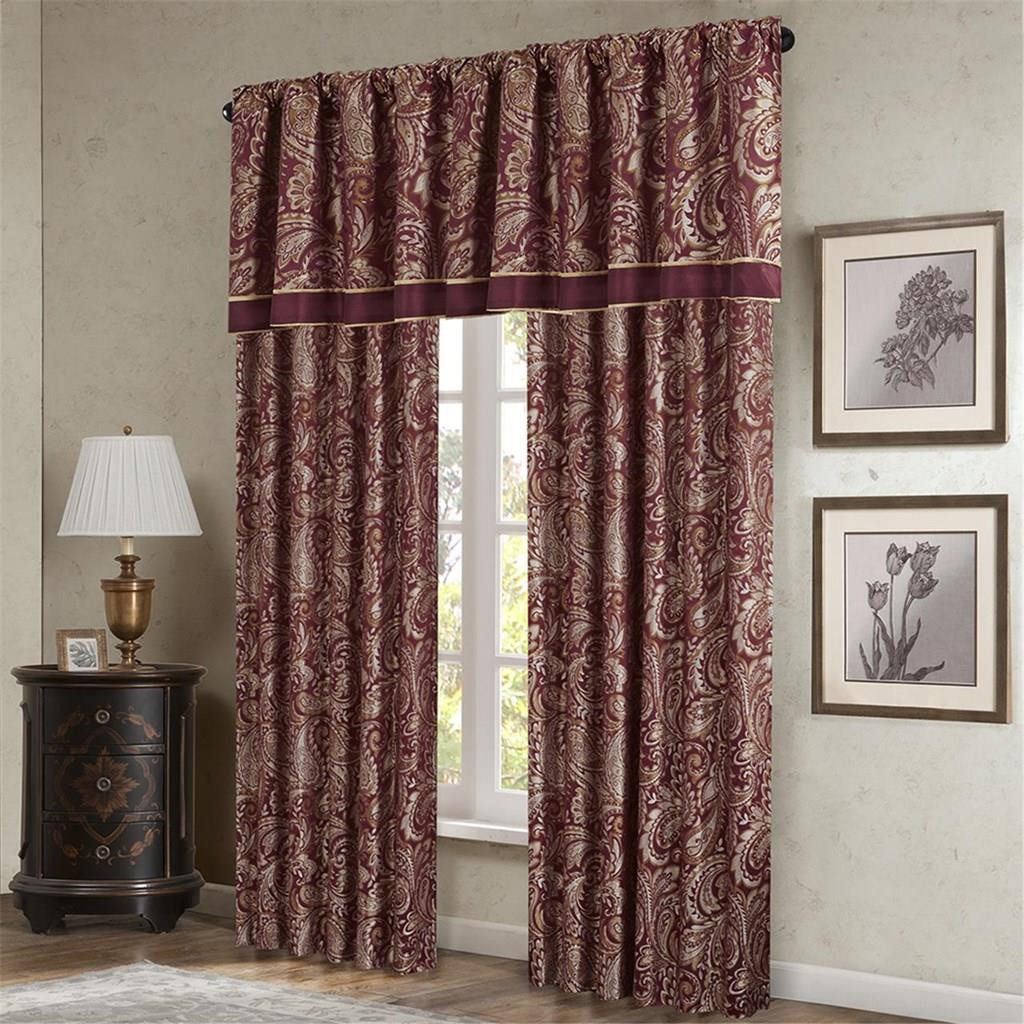 Burgundy valance sale