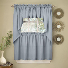 Ribcord Solid Color Tier Curtain Pair -