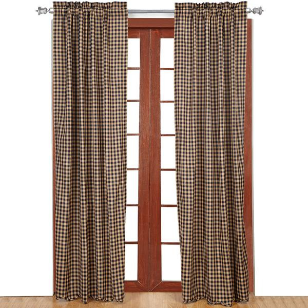Navy Check Curtain Collection -