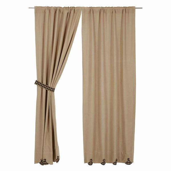 Burlap w/ Check Curtain Collection -