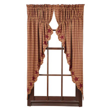 Burgundy Star Prairie Curtain Set - 840528111129