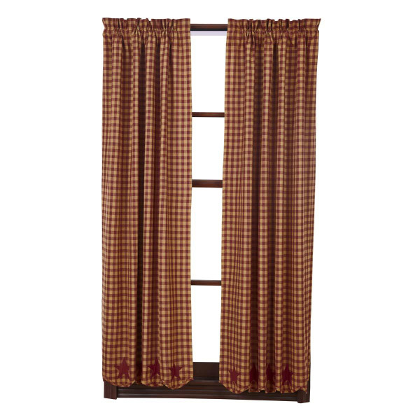 Burgundy Star Short Curtains - 840528111112