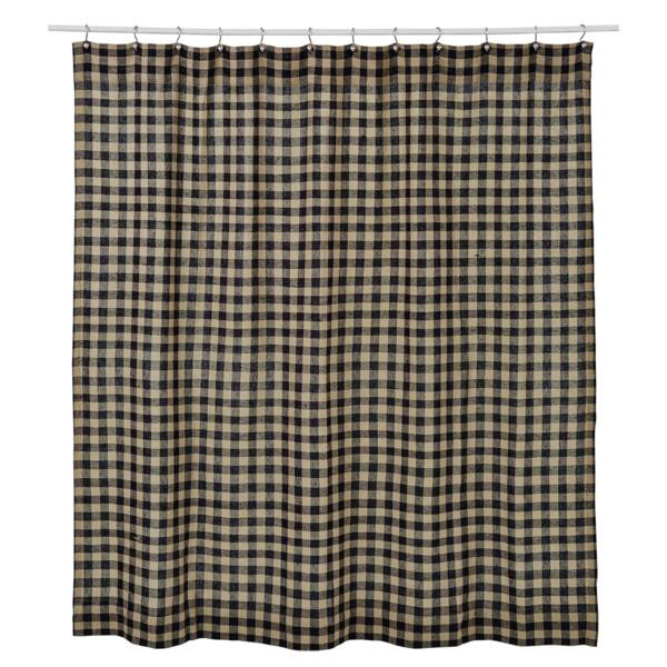 Burlap Black Check Shower Curtain - 841985036864