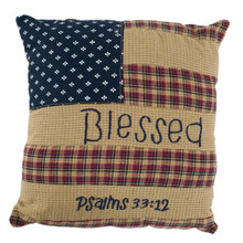 Patriotic Patch Blessed Pillow - 841985054134