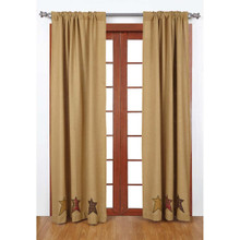 Stratton Burlap Applique Star Curtains - 840528101861