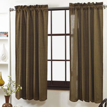 Tea Cabin Green Plaid Short Curtains - 840528130830