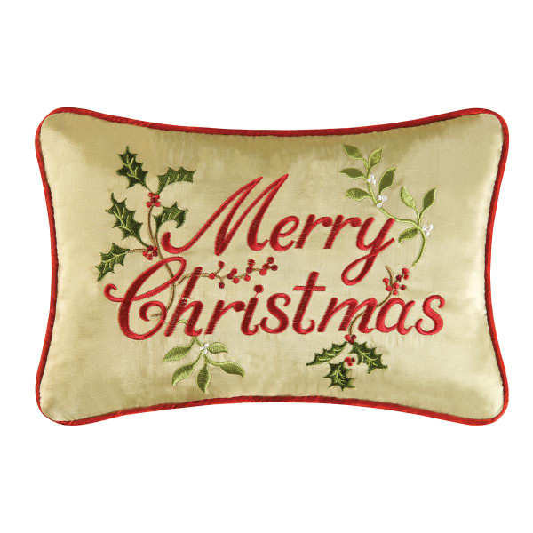 Merry Christmas Tan Pillow - 008246053132
