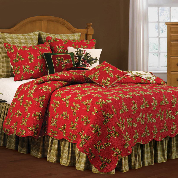 Holly Red Quilt  Set - 008246427209