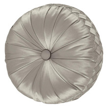 Satinique Silver Tufted Pillow - 846339075032