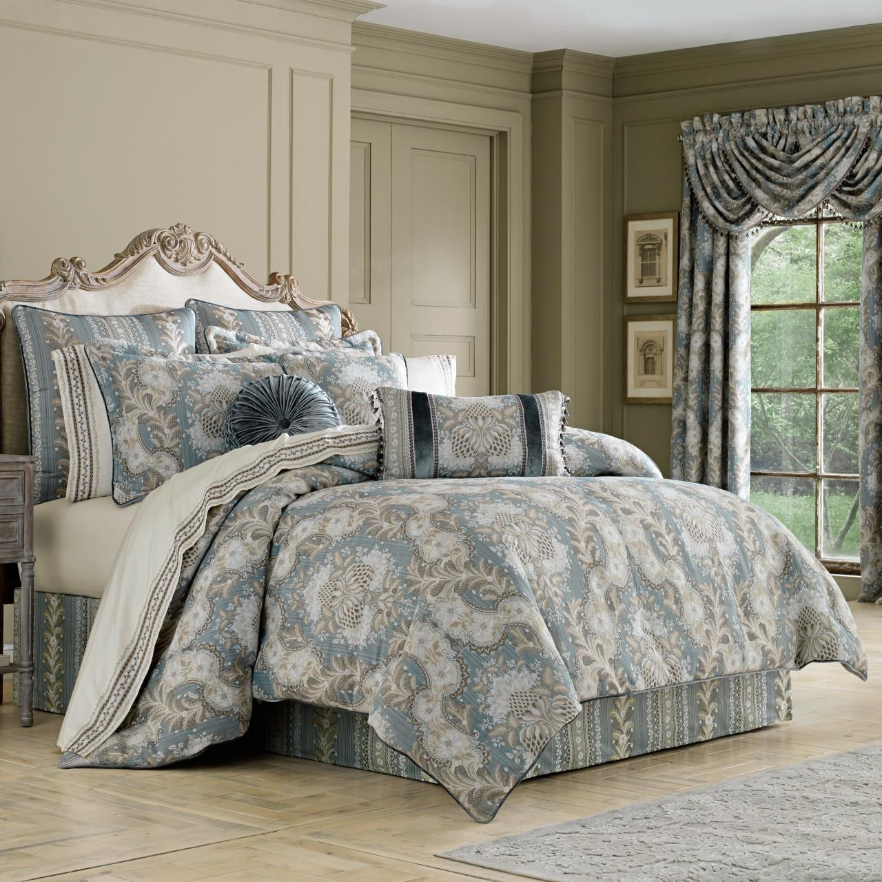 J Queen Crystal Palace French Blue Bedding Ensemble | Paul's Home