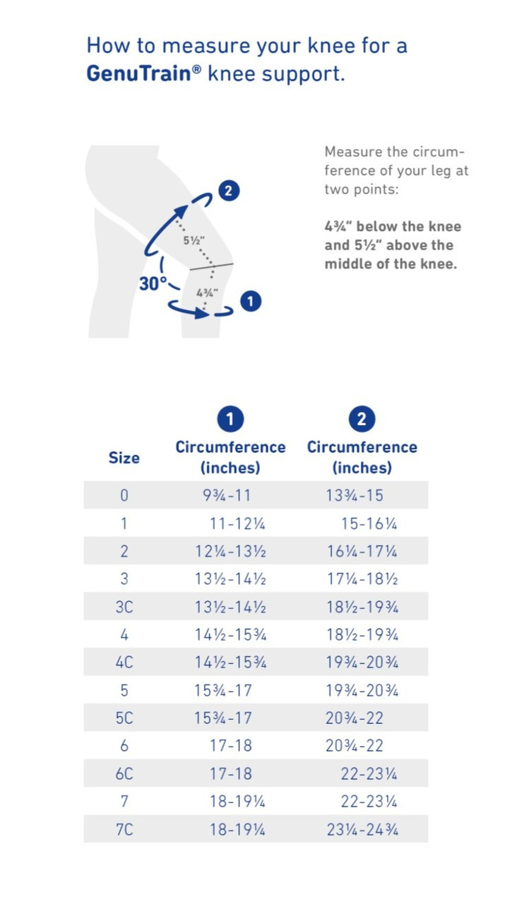 Bauerfeind Size Chart