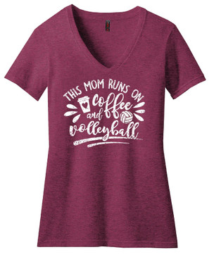 Coffee and Volleyball Mom- Raspberry