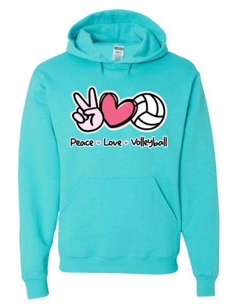 Peace Love Volleyball Hoodie- Scuba