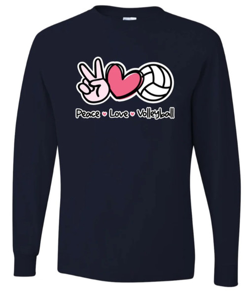 Peace Love VB LS- Navy