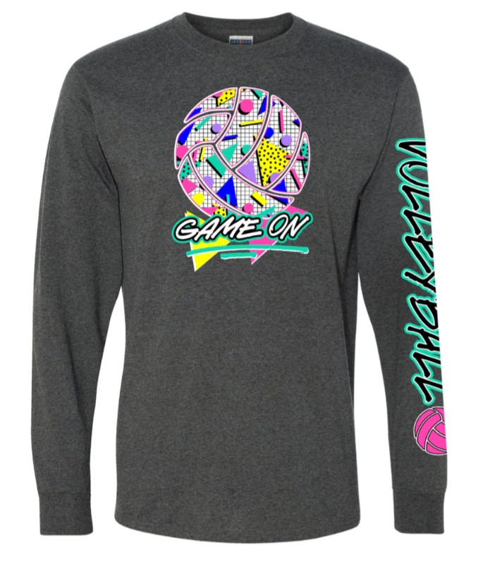 Game On Retro LS-Black Heather