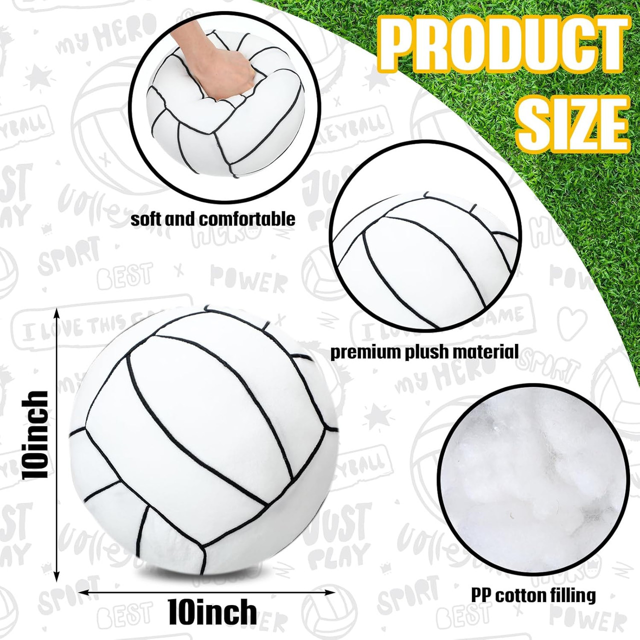 3D Volleyball Pillow-Measure