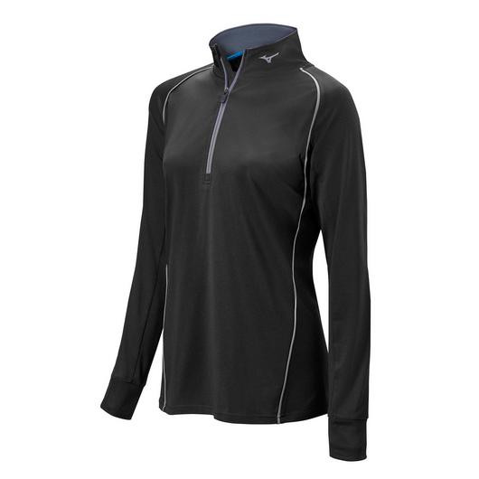 Mizuno Youth Comp 1/2 Zip Hitting Top- Black